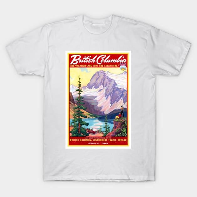 Vintage Travel Poster  Canada British Columbia 2 T-Shirt by vintagetreasure